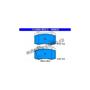 Brzdová destička Sada brzdových destiček ATE 13.0460-4832 (AT 604832) - FORD