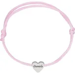 Doria Náramek se jménem / textem na růžové šňůrce se srdcem E246
