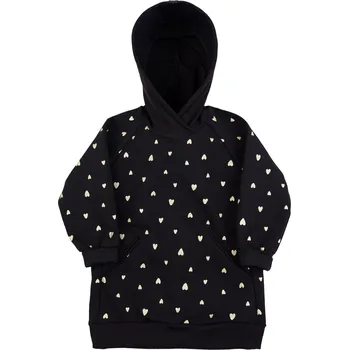 Dámská mikina černá srdíčková maximikina