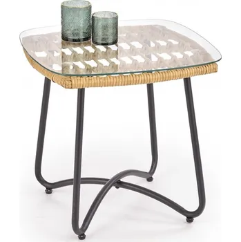 Konferenční stolek Halmar Indira 51 x 51 x 48 cm černý/přírodní