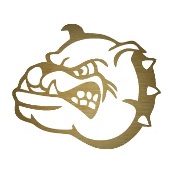 Polep vozidla SAMOLEPKA Pes 169 levá rozzuřený buldok (64 - škrábaný kov zlatý) NA AUTO, NÁLEPKA, FÓLIE, POLEP, TUNING, VLASTNÍ TEXT, TISK, AUTOSAMOLEPKY.cz, POLEPY, OBRÁZEK, LOGO, SAMOLEPKY