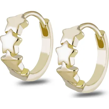 Náušnice biju Pozlacené náušnice 14K kroužek, ozdobený hvězdičkami 1002266