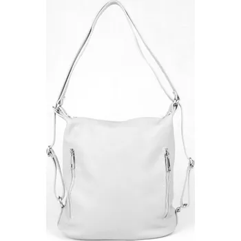 Kabelka Kabelka a batoh v 1 - kožená šedá kabelka na rameno a batoh 7712