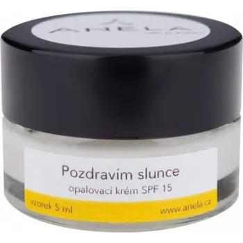 Přípravek na opalování Anela Opalovací krém Pozdravím slunce SPF 15 5 ml