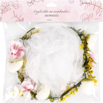 Karnevalový doplněk Albi Květinový věnec se závojem