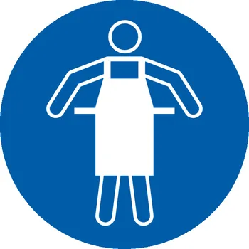 Používejte ochrannou zástěru ISO 7010 samolepící vinylová fólie 100 x 100 mm