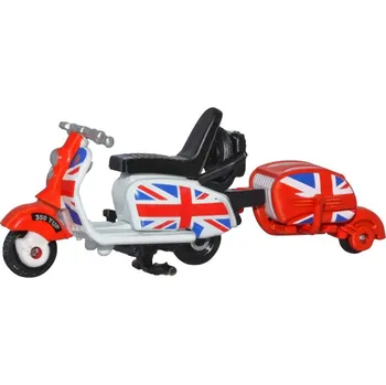 Hračka 1:76 Scooter & Trailer Union Jack