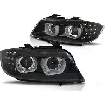 Přední světlomet Tuning Tec Přední světla BMW E90, E91 2009-2011 3D Angel eyes, černá