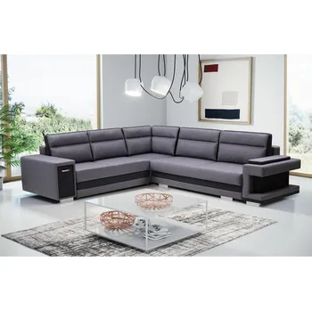 Obývací stěna FALCO Sedací souprava Andy 2 levá šedá/černá