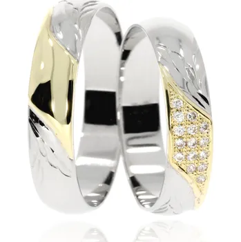 Prsten Zlatnictví Helios Zlaté snubní prsteny L-112 Kameny: Se Zirkony