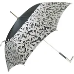 Ručně šitý dámský deštník Stříbrné lístky (Luxusní deštník PASSOTI)