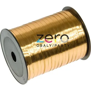 Stuha Stuha plastová 0,5 cm x 250 y - zlatá (kov)