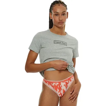 Oblečení a móda CALVIN KLEIN DÁMSKÁ TANGA THONG PINK/RED 000QD3763E 13R Velikost: S