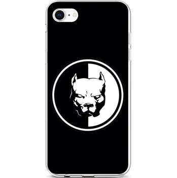 Pouzdro na mobilní telefon Kryt iPhone SE 2020 silikon Černobílý pitbull (obal neboli pouzdro na iPhone SE 2020)