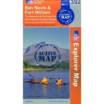 Ordnance Survay vydavatelství mapa Ben Nevis a Fort William 1:25 t. laminovaná