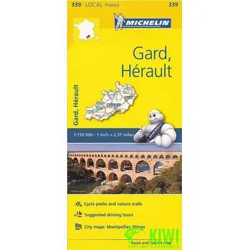 Michelin mapa Gard, Hérault 1:150 t.