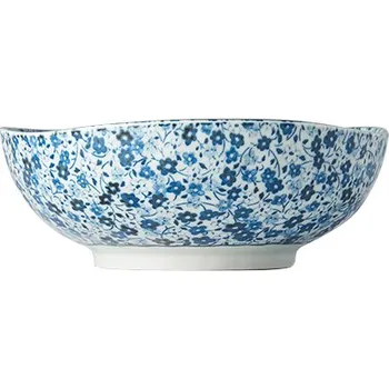 Made in Japan (MIJ) Blue Daisy Nepravidelná Miska 16,5 cm, 300 ml