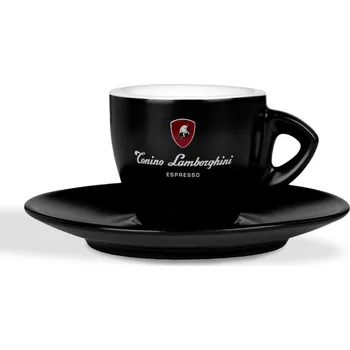 Tonino Lamborghini Porcelánový šálek s podšálkem 240 ml černý