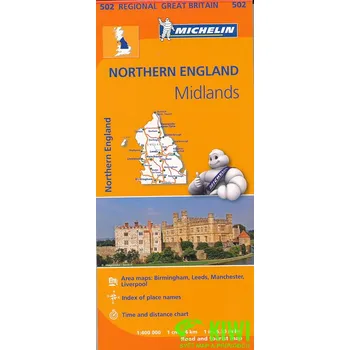 Michelin mapa Northern England, Midlands 1:400 t. (Anglie) / Leeds, Live