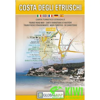 Litografa artistica Cartografica mapa Costa degli Estruschi 1:110 t.