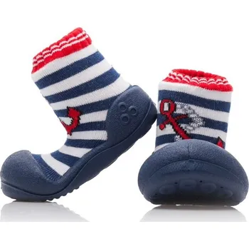 Capáčky Attipas Modro-bílé první botičky s námořním vzorem AM01 Velikost: 22,5