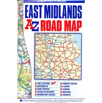 Collins mapa East Midlands 1:200 t.