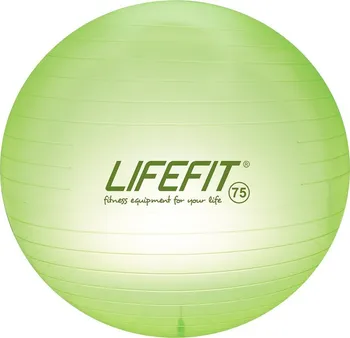 Gymnastický míč Lifefit Transparent 75 cm světle zelený