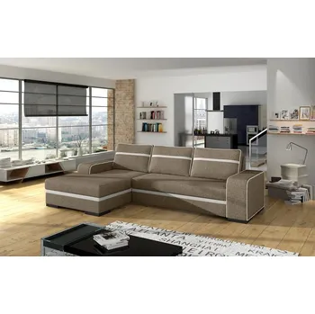 Obývací stěna FALCO Sedací souprava Funny L sv.hnědá/EKO bílá