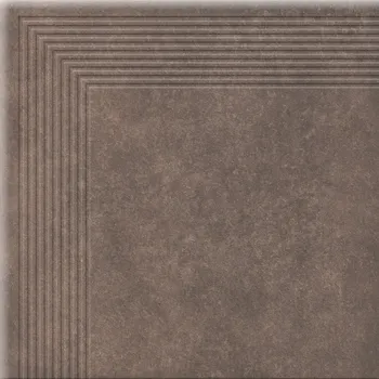 Dlažba Cottage cardamon - schodovka rohová 30x30 hnědá hladká 150943