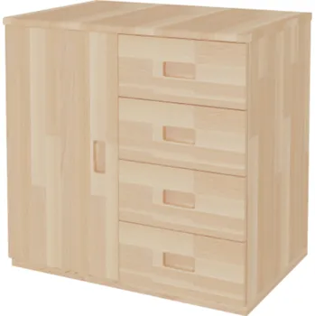 Ložnice Domestav - DOMINO Skříň dvířka + zásuvky hloubka 456 buk cink, olejovaný