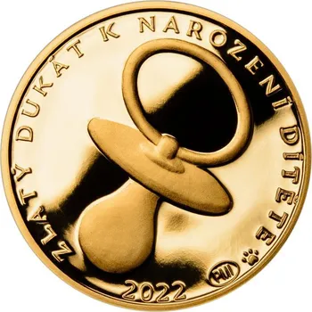 Česká mincovna Zlatý dukát k narození dítěte dudlík 2022 3,49 g