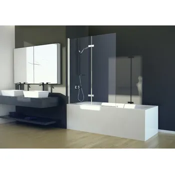 Vanová zástěna BESCO LUMIX, vanová zástěna 100 x 145 cm, chrom, čiré sklo BCLUM10CC