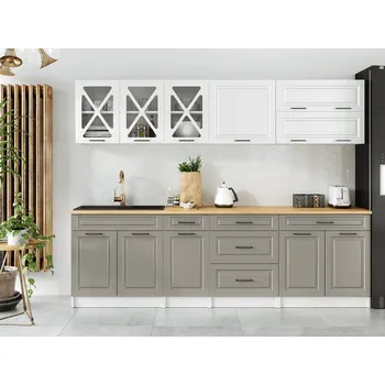 Kuchyňská linka FALCO Kuchyňská linka Tyra 260/260 bílá/kámen MAT