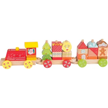 Dřevěná hračka Playtive PLAYTIVE® Dřevěná hračka - vánoční vláček s nákladem