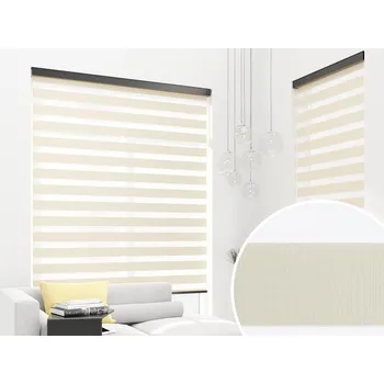 Roleta ZEBRA-SHOP ROLETA DEN A NOC MAXI / PREMIUM / KRÉMOVÁ / BH 12 Výška: 150, Šířka: 70, Barva kazety / umíst.řetízku: bílá / vpravo