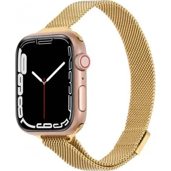 Řemínek na hodinky Tenký kovový řemínek milánský tah pro Apple Watch 42mm / 41mm / 40mm / 38mm - zlatý