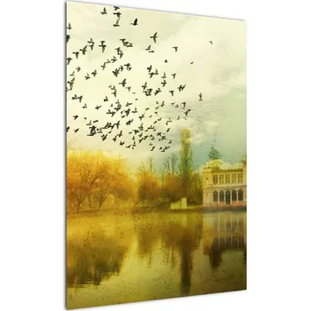 Obraz LuxusniObrazy.cz Obraz malované krajiny se sídlem