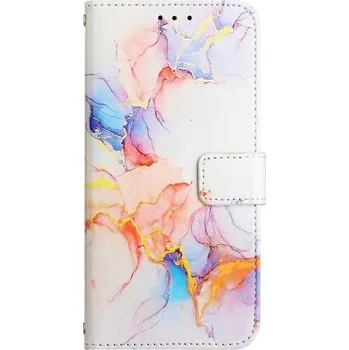 Pouzdro na mobilní telefon Mramorové flipové pouzdro z PU kůže pro iPhone 11 - bílé