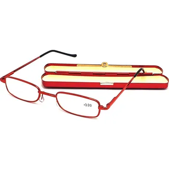 Brýle na čtení Dioptrické brýle v pouzdru V3010 / +3,00 red flex
