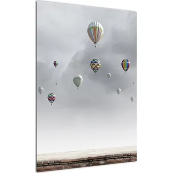 Obraz LuxusniObrazy.cz Obraz - Balóny nad cihlovou zdí