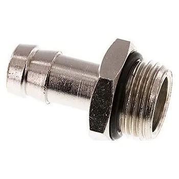 HADICOVÝ TRN AG MS/NI ZÁŘEZNÝ -OKR. NBR PN30 Bar - vnější AG 1/4", trn 9 mm, CH=17 mm