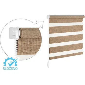 Roleta ZEBRA-SHOP Roleta DEN A NOC / KOMPLET / PREMIUM / SV.HNĚDÝ MELÍR / BH 11 Výška: 150, Šířka: 38, Strana ovládání: vpravo