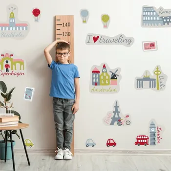 Samolepící dekorace LuxusniObrazy.cz Samolepky na zeď – Hlavní města