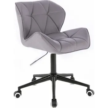 LuxuryForm DESIGN Kosmetická židle MILANO na černé podstavě s kolečky - šedá (VPT)
