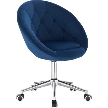 LuxuryForm DESIGN Kosmetické křeslo VERA VELUR na stříbrné podstavě s kolečky - modré