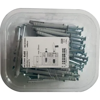 Hmoždinka D.I.P. Hmoždinka s hřebem a kuželem 6x60 v.50ks