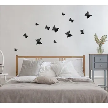 Crearreda Dekorace samolepicí 3D Black Butterflies 24002