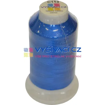 Nit vyšívací nit modrá C113 návin 1000m viskóza nitě - počet kusů: 1 kón návin 1000m 36,30 Kč s DPH za kón při nákupu balení 10 kusů