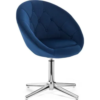 LuxuryForm DESIGN Křeslo VERA VELUR na stříbrném kříži - modré