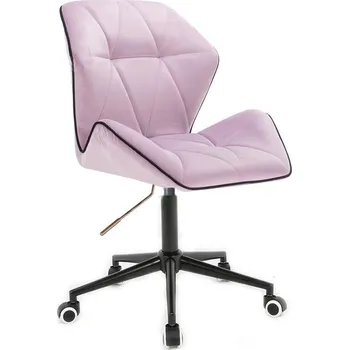 LuxuryForm DESIGN Kosmetická židle MILANO MAX VELUR na černé podstavě s kolečky - levandule